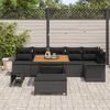 vidaXL Tuinbankenset met kussen 9 pcs Zwart poly rattan