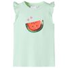 Kindershirt met ruches aan de mouwen 128 zachtgroen