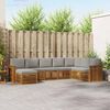 vidaXL Hoekbank Set 8 pcs Natuurlijk en Lichtgrijs Massief Acaciahout