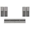 vidaXL 7-delige Tv-wandmeubelset met LED-verlichting grijs sonoma