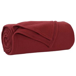 vidaXL Gooi Deken Bordeaux Rood 170 x 130 cm Fleece