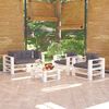 vidaXL 5-delige Loungeset met kussens pallet grenenhout