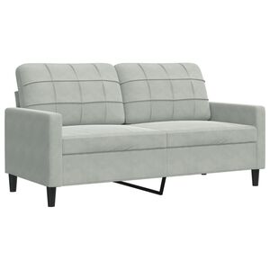 vidaXL Tweezitsbank 140 cm fluweel lichtgrijs