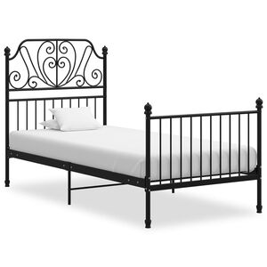 vidaXL Bedframe metaal zwart 90x200 cm
