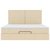 vidaXL Ottoman bed met matras 180x200cm stof cr&egrave;mekleurig