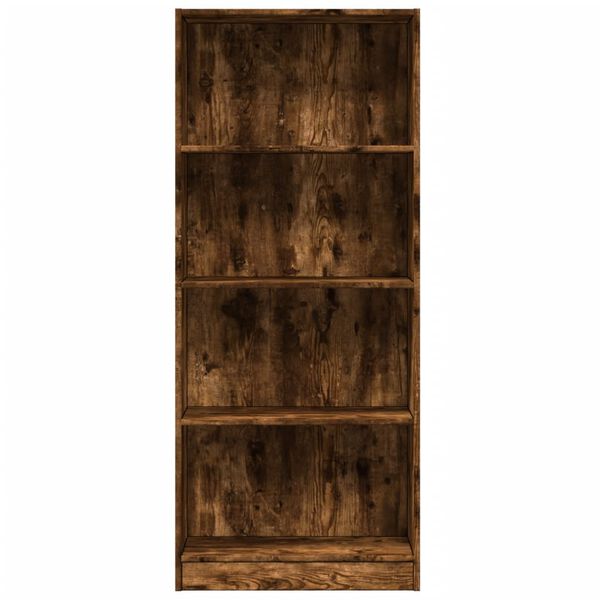 vidaXL Boekenkast 60x24x143 cm bewerkt hout gerookt eikenkleurig