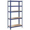vidaXL Opbergrek 5-laags staal & bewerkt hout blauw