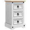 vidaXL Nachtkastje CORONA Wit 35 x 32,5 x 58 cm Massief grenenhout