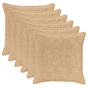 vidaXL Kussensloop 6 st HOUTEN Cr&egrave;mekleurig 65 x 65 cm