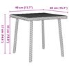 vidaXL Tuin salontafel rechthoekig 40x40x37 cm poly rattan lichtgrijs
