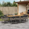 vidaXL 13-delige Tuinset met kussens poly rattan grijs