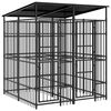 vidaXL Hondenkennel met dak 3,69 m&sup2; staal