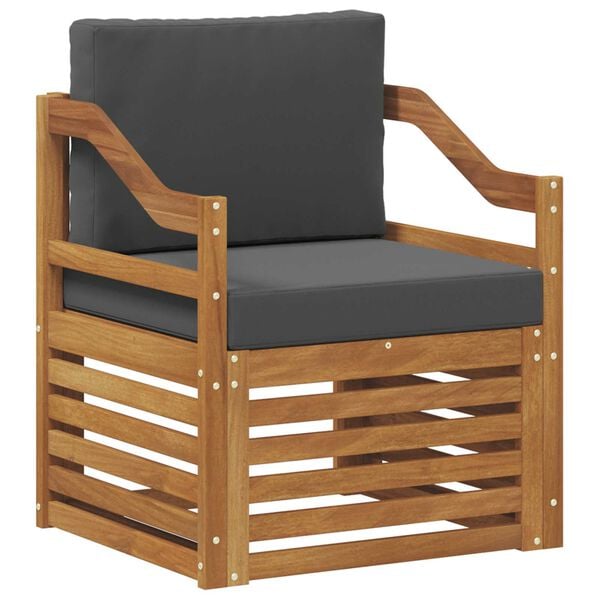 vidaXL Buiten bankenset Massief Acaciahout en Polyester Naturel