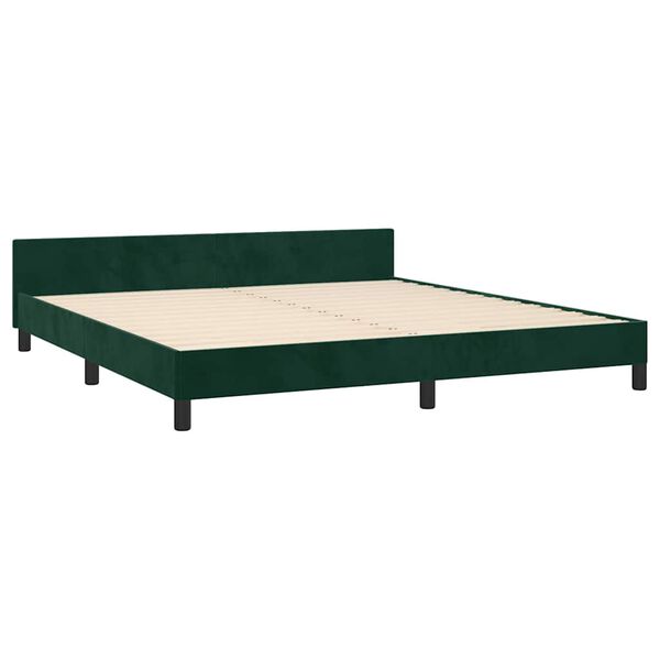 vidaXL Bedframe zonder matras 180x200 cm fluweel donkergroen