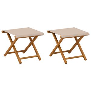 vidaXL Ligstoel 2 pcs massief eucalyptushout Beige