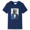 Kindershirt met korte mouwen 128 donkerblauw