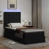 vidaXL Opbergbed met LED met matras met LED Zwart 90 x 190 cm Nep Leer