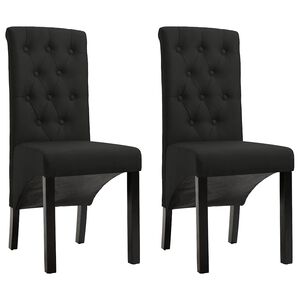 vidaXL Eetkamerstoelen 2 st stof zwart