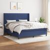 vidaXL Boxspring met matras stof blauw 180x200 cm
