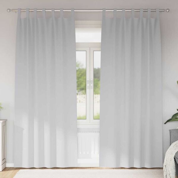 vidaXL Zwart-out Gordijnen met Ringen 2 pcs Bleekgrijs 225 x 140 cm