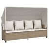 vidaXL Ligbed met luifel en kussen poly rattan&nbsp;beige