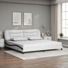 vidaXL Bedframe met LED zonder matras "Hvar" wit en zwart 200x200 cm