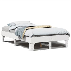 vidaXL Bedframe zonder matras massief grenenhout wit 135x190 cm