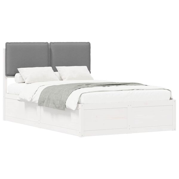 vidaXL Bedframe met Gevoerd Hoofdgedeelte Lichtgrijs 120 x 190 cm