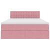 vidaXL Opslag bed met matras met hoofdeinde Roze 140 x 190 cm Fluweel