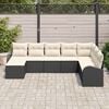 vidaXL Tuin Sofa Set met kussen 8 pcs Zwart Poly riet