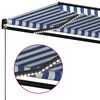 vidaXL Luifel handmatig uittrekbaar met LED 450x350 cm blauw en wit