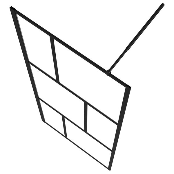 vidaXL Inloopdouchewand 80x195 cm gehard glas zwart