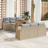 vidaXL Tuin Sofa Set met kussen met kussen 7 pcs Beige en Grijs
