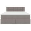 vidaXL Opbergbed met LED met matras met LED Taupe 140 x 190 cm Stof