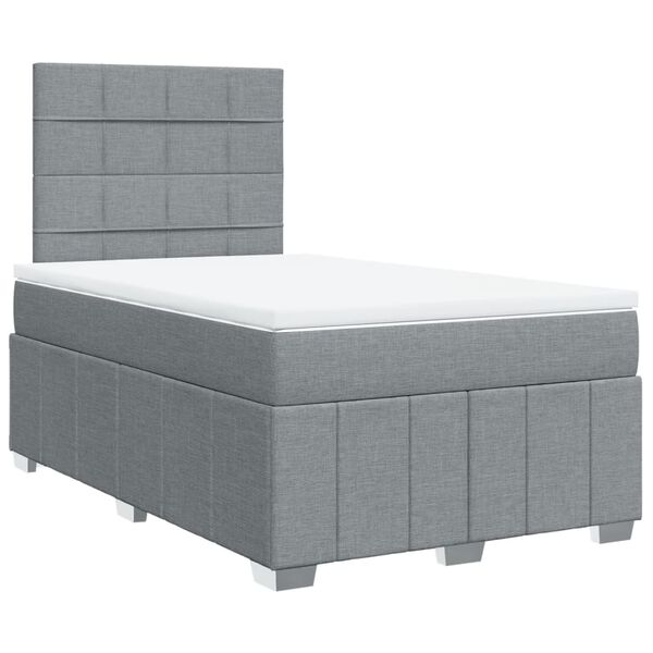 vidaXL Boxspring met matras stof lichtgrijs 120x190 cm