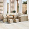vidaXL Tuin Sofa Set met kussen 13 pcs Beige Poly riet
