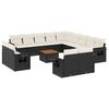 vidaXL 14-delige Loungeset met kussens poly rattan zwart