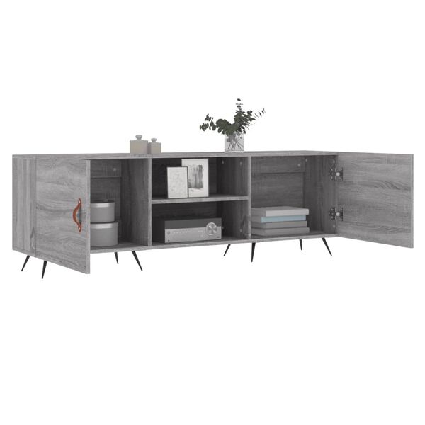 vidaXL Tv-meubel 150x30x50 cm bewerkt hout grijs sonoma eikenkleurig