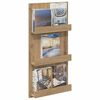 vidaXL Tijdschrift Rek Artisan Eiken 51 x 11 x 102 cm Bewerkt hout