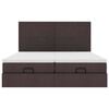 vidaXL Ottoman bed met matrassen 200x200cm stof donkerbruin