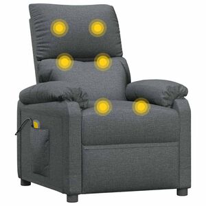 vidaXL Massagestoel stof donkergrijs