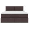 vidaXL Bed poef met matras en LED's 140x190 cm stof donkerbruin
