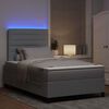 vidaXL Boxspring bed met matras met LED Lichtgrijs 120 x 200 cm Stof