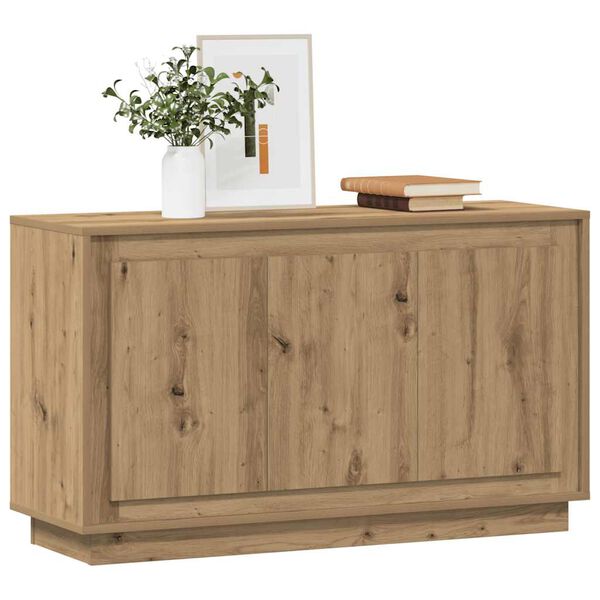 vidaXL Dressoir Artisan Eikenhout 102x35x55 cm Bewerkt Hout