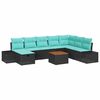vidaXL Tuin Sofa Set 9 st Zwart Poly riet