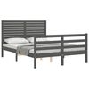 vidaXL Bedframe met hoofdbord massief hout grijs 140x200 cm