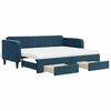 vidaXL Slaapbank met onderschuifbed en lades 90x200 cm fluweel blauw