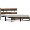 vidaXL Bedframe zonder matras metaal gerookt eikenkleurig 150x200 cm
