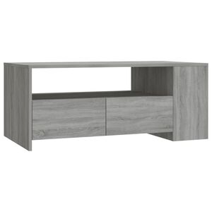 vidaXL Salontafel 102x55x42 cm bewerkt hout grijs sonoma eikenkleurig