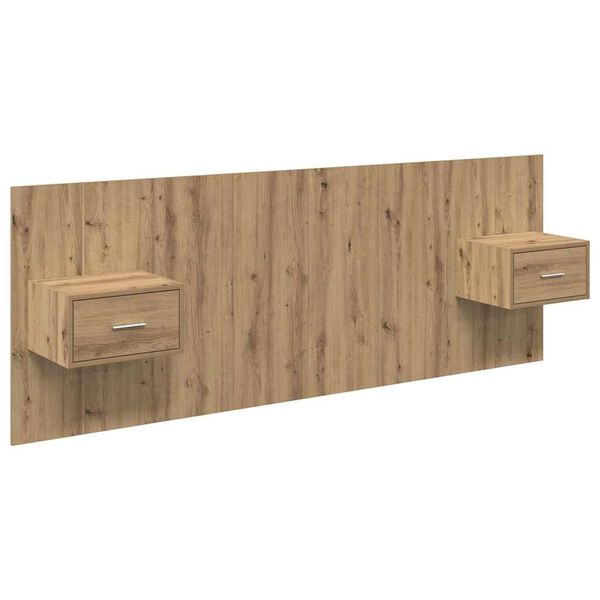 vidaXL Hoofdbord Met Kast met lade 3 pcs Artisan Eiken Bewerkt hout